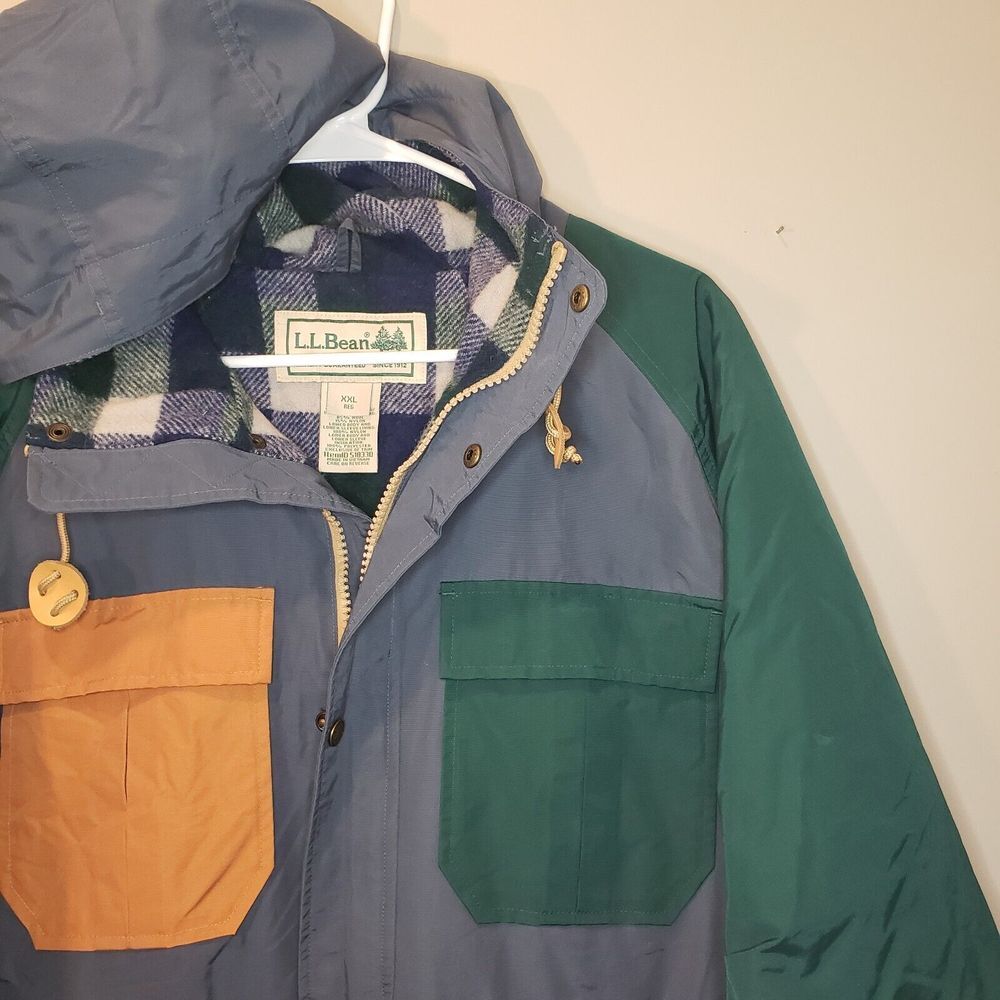 LL Bean Mens Baxter State Hooded Parka Coat Down Jacket XXL 2XL Colorblock RARE - Picture 5 of 9
